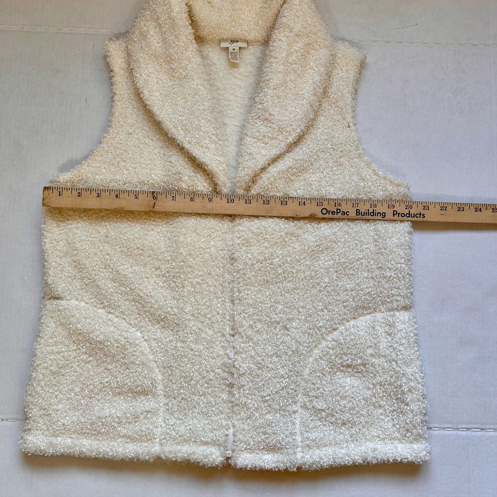 J Jill Ivory Zip Up Vest Shawl Collar - Picture 7 of 7
